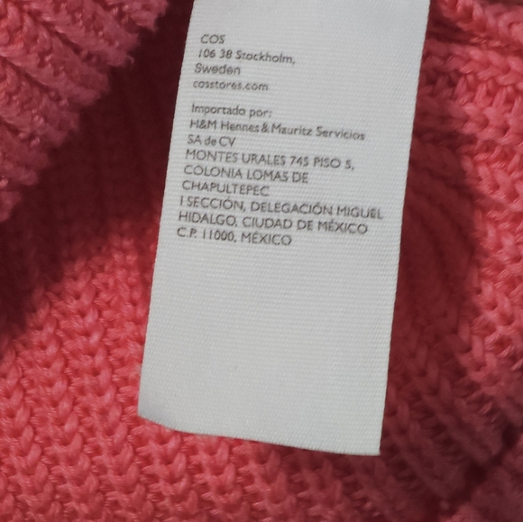 COS Criss Cross Cut Out Jumper Sweater Fisherman 100% Cotton Chunky Knit Medium - Picture 8 of 10